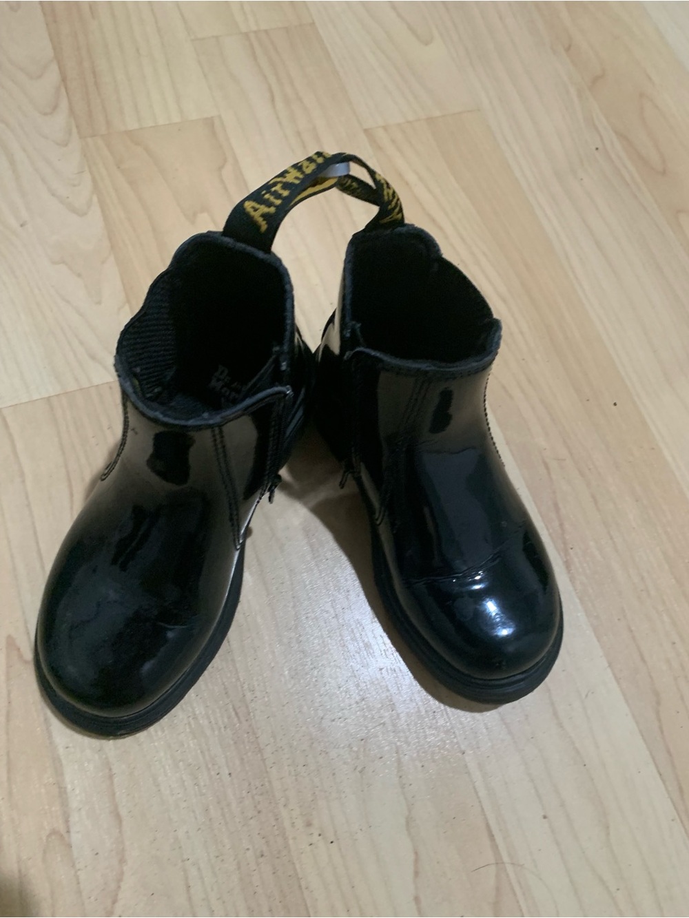 Kids Black Patent Chelsea Boots - Doc Martens